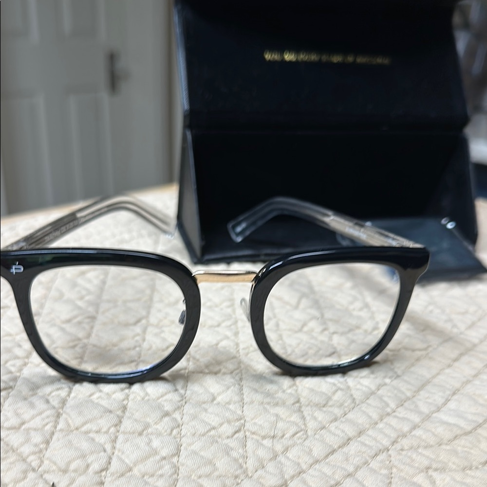 Prive Riveaux Classic Black Cheater/Readers Glasses with brass embellishment 2.0
